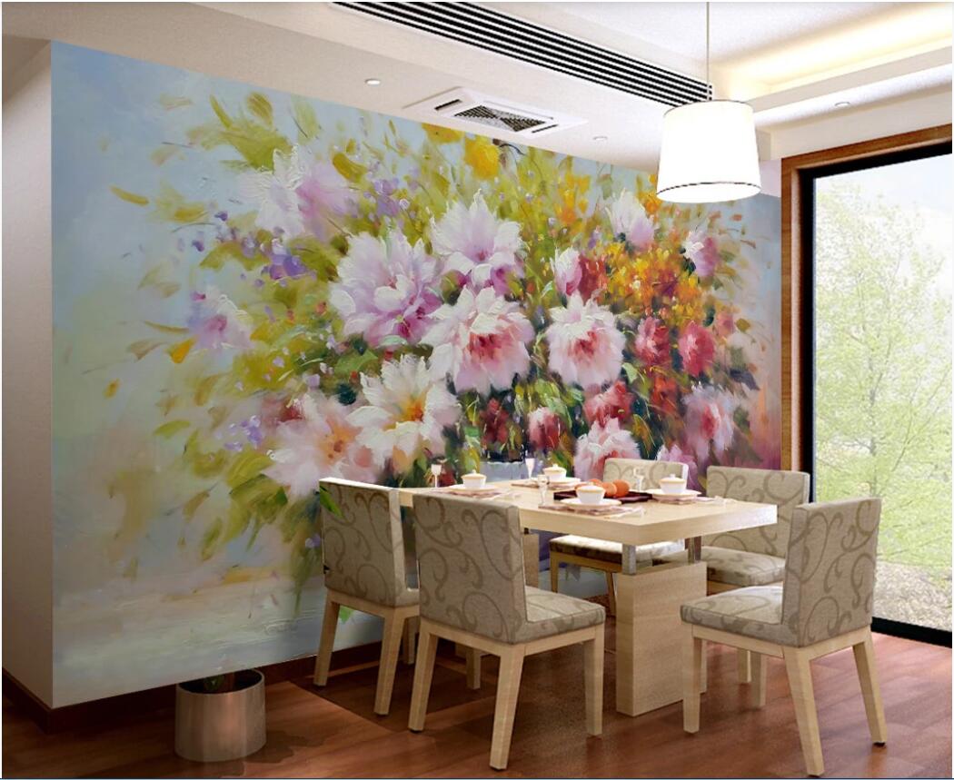 3d room wallpaper custom photo mural European modern hand painted flower vase background wall painting wallpaper for walls 3 d