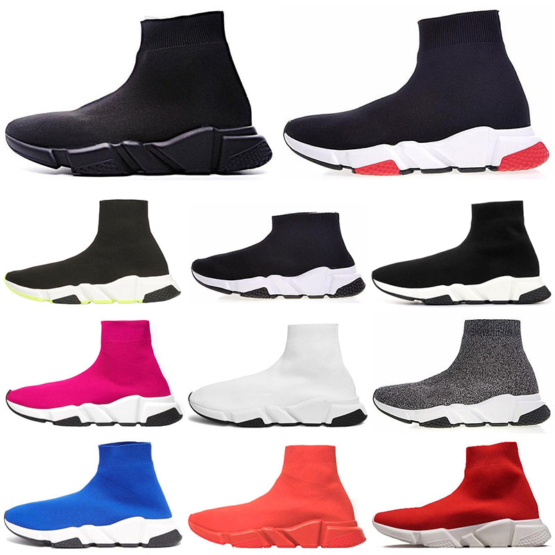 Fashion Designer Speed Trainer Sock Shoes Men Women Triple Black White Red Glitter Volt Mens Trainers Runners Casual Sports Sneakers 36-45