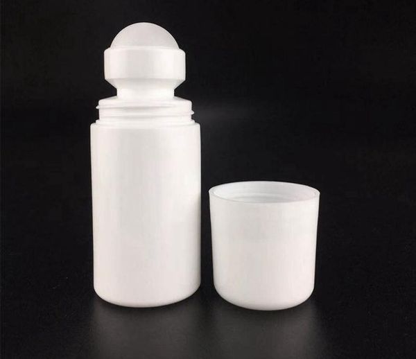 1000pcs 100ml White Roll Plastic Bottle Empty Roller Bottles 100CC Roll-on Ball Bottle Deodorant Perfume Lotion Light Container SN2634