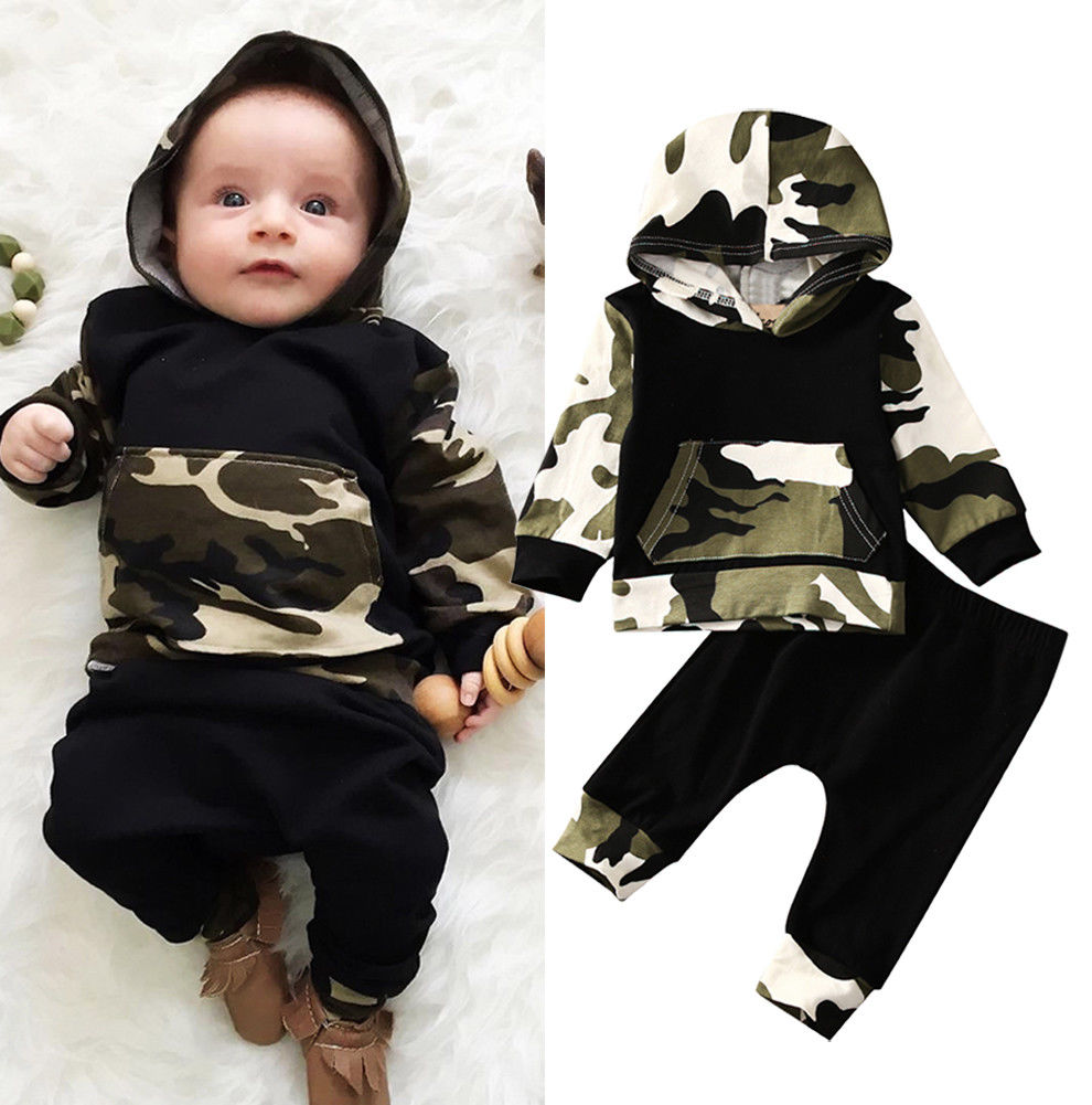 Camouflage 2018 New Baby Boy Winter Clothes infant Clothing Sets Baby Long Sleeve 2pcs Outfits Toddler Tracksuit newborn clothes