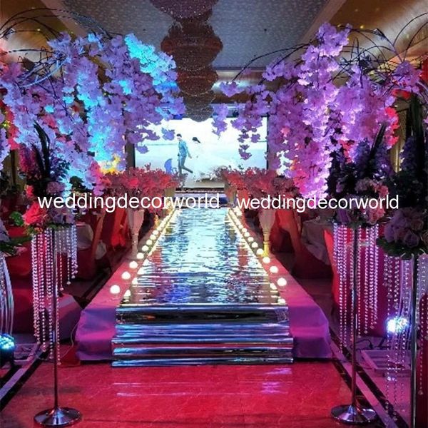 New style Factory Wholesale Wedding Tall Metal Table Centerpiece Stands Flower Vase Stand Gold Column Decoration best01178