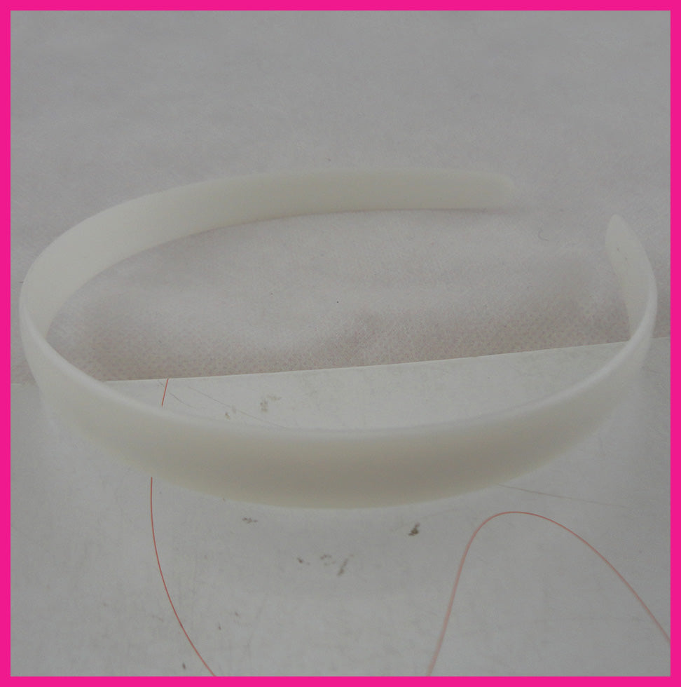 20PCS 14mm White Half Round Face Plain Plastic Hair Headbands without teeth at eco-friendly material raw air hoops
