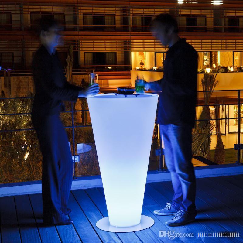 Height 110 cm Waterproof Wireless LED Illuminated Vertical Furniture RGB Cocktail Bar Rechargeable Indoor-Outdoor Garden Manor Decorations