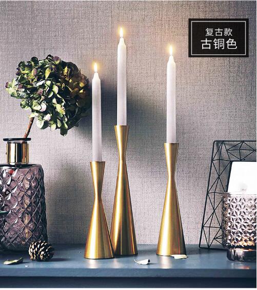 Candle Holders INS Bronze Retro-European Candlestick Dinner Decoration Romantic Western TableWedding props for dining table