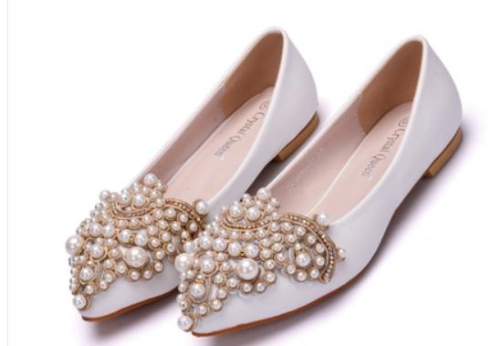 womens shoes in spring and autumn with new style flat bottom pointed end water drill 329