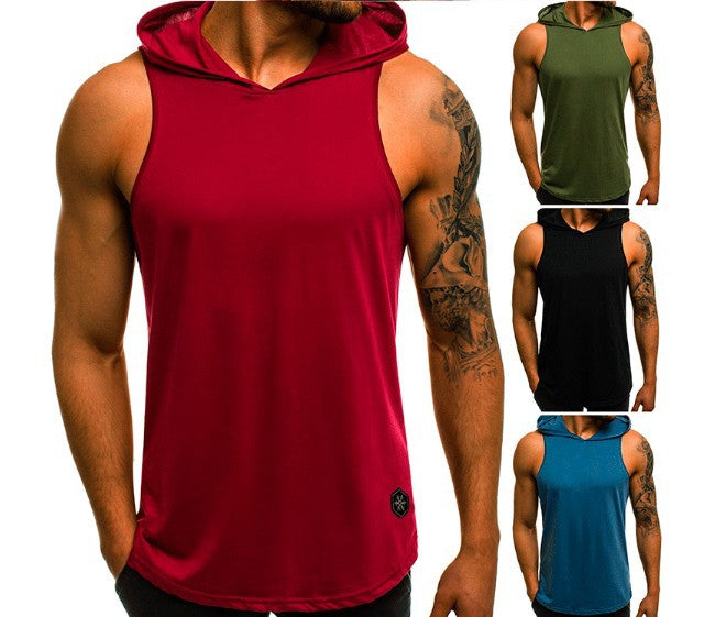 Brand Designer New Fashion Men&#039;s Cotton Sleeveless Hoodie Bodybuilding Workout Tank Tops Muscle Fitness Shirts Male Jackets Top