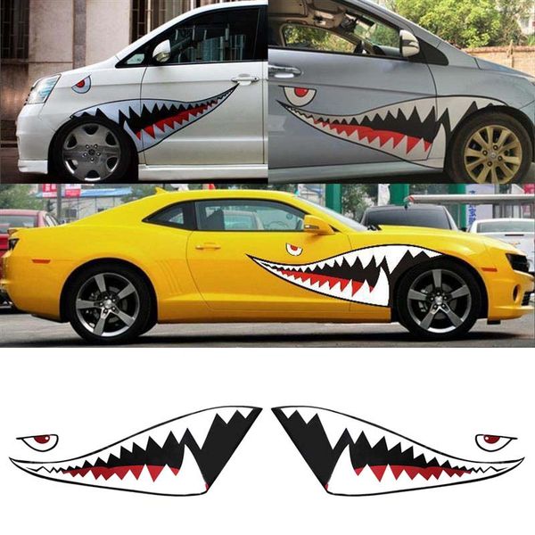 2pcs-pair DIY Shark Mouth Tooth Teeth PVC Car Sticker Cool Decals Waterproouto Boat Decoration Stickers