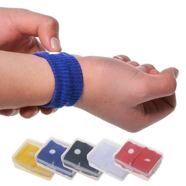Hot Sale Candy Color Anti Nausea Wristbands Car Anti Nausea Sickness Reusable Motion Sea Sick Travel Wrist Bands Health Care with clear box