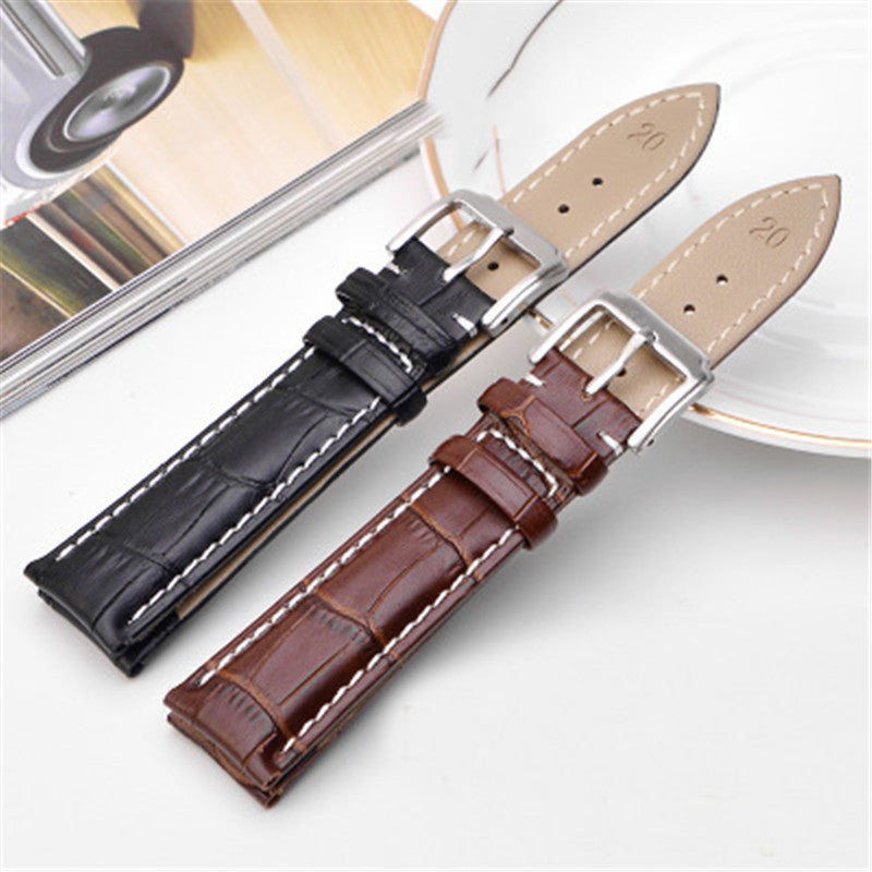 18mm 19mm 20mm 21mm 22mm 24mm mens Soft Calf Genuine Leather Watch Strap Alligator Grain watch band Bracelet for women