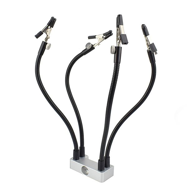 Freeshipping Led 3X Magnifier Bench Vise Table Clamp Soldering Helping Hand Soldering Station Usb 5Pc Flexible Arms Third Hand Tool