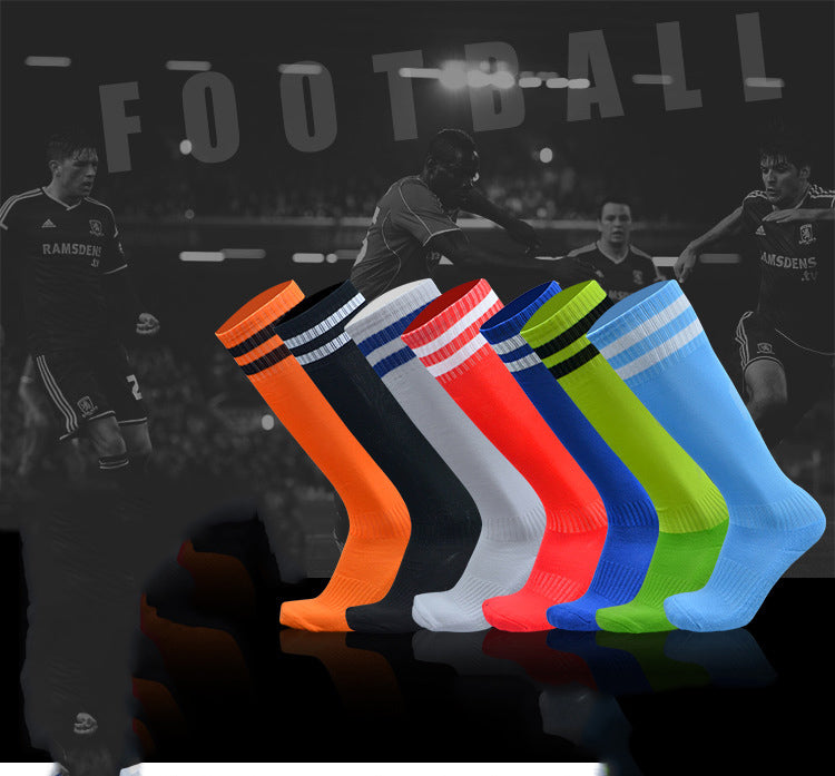 5pcs adult Towel Bottom Football Long Tube Moisture-absorbing Sports Ball Socks Children&#039;s Football Striped Stockings