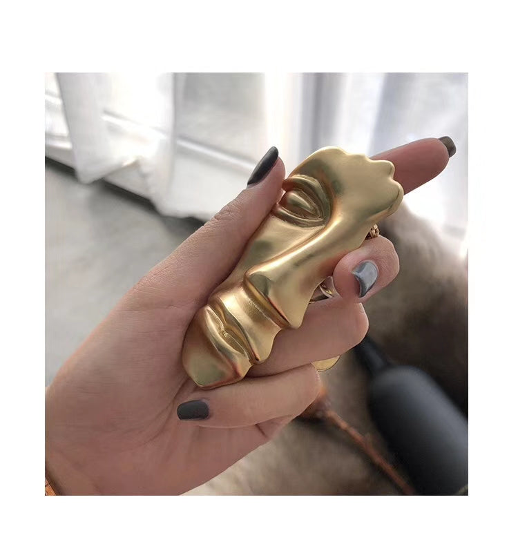 Fashion Gold Human Head Alloy Brooch Vintage Half Face Mask Brooch For Women Metal Pins Sweater clips Gothic Jewelry 2019