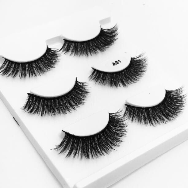 New arrival Thick mink false eyelashes set 3 pairs natural long luxury fake lashes eye makeup accessories handmade 8 models drop shipping