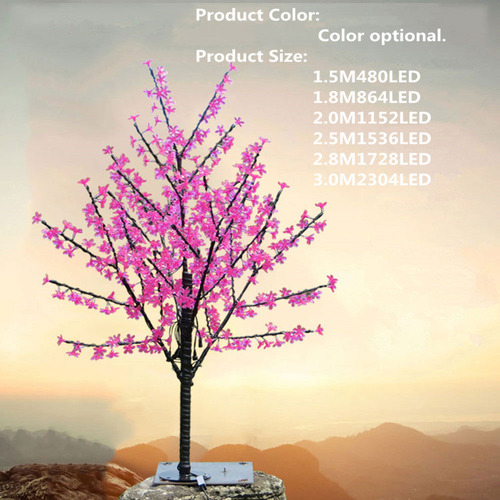 LED Cherry Blossom Tree Light 1152pcs LED Bulbs 2m Height 110 220VAC Seven Colors for Option Rainproof Outdoor Usage