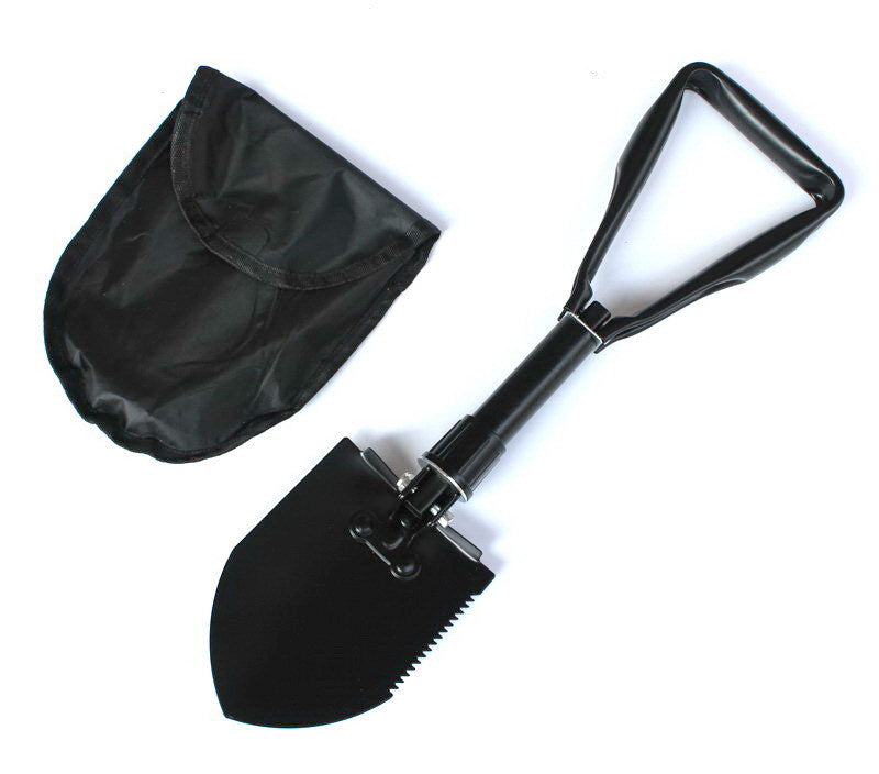 2019hot sale Outdoor camping Multi-function Emergency gadgets Car Folding Shovel Portable Black Shovel Medium multi-function three-in-one