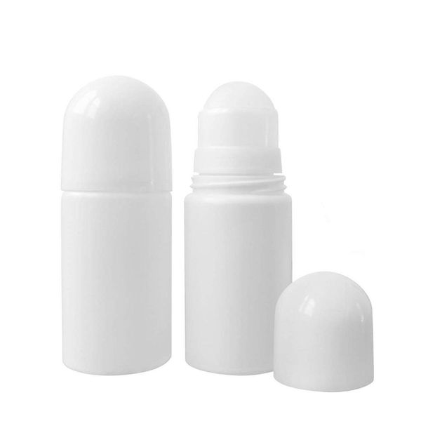 50ml white Plastic Roll On Bottle - Travel Refillable Deodorant Roll-on Containers -DIY Essential oil & personal Packing Bottles