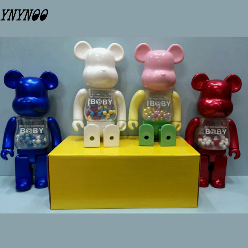 28cm 400% Bear Brick My First Baby PVC Action Model Figures Toys Children Gifts DIY Paint Dolls 4 Style Orders