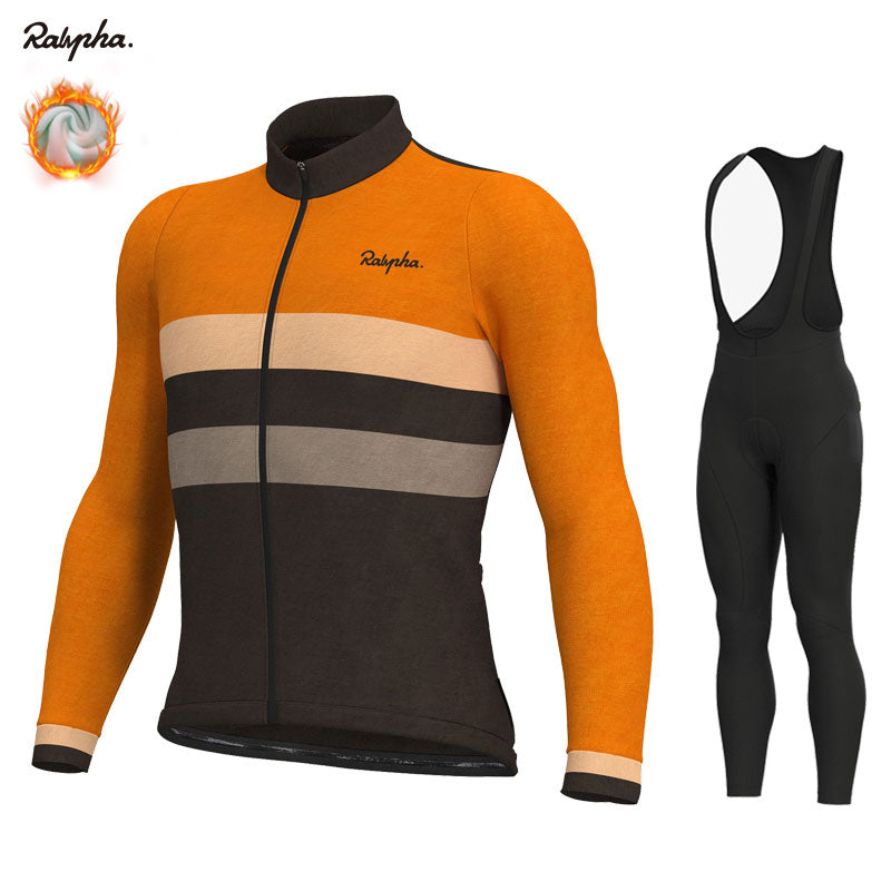 Raphaing 2019 Pro Team Bike Cycling Jersey Winter Thermal Fleece Long Sleeve Set Ropa Ciclismo Bicycle Triathlon Cycling Set