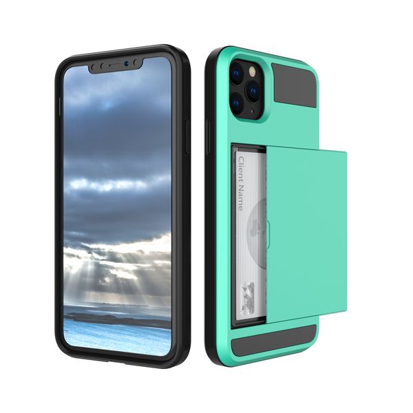 Shockproof Hybrid Card Holder Slot Armor Cases For iPhone 11 Pro Max 13 14 15 12 Mini XR XS X 8 7