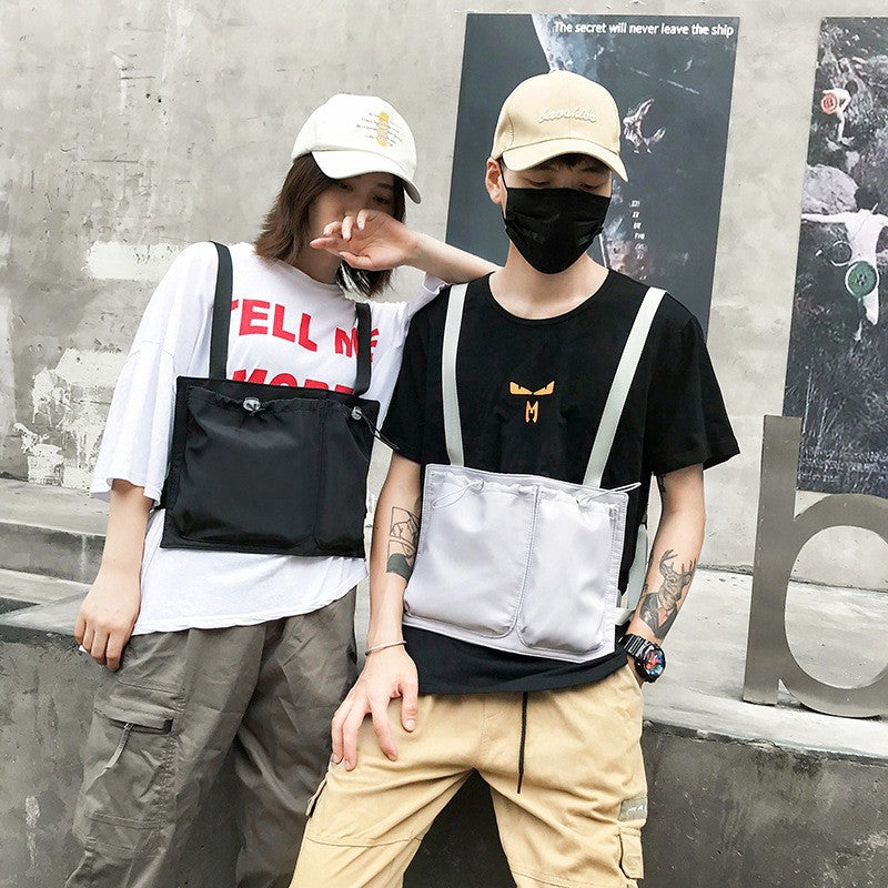 Fashion Chest Equipment Bag Tactical Vest Harness Front Pocket Holster Vest Hip Hop Street Shot Nylon Function Chest Bag