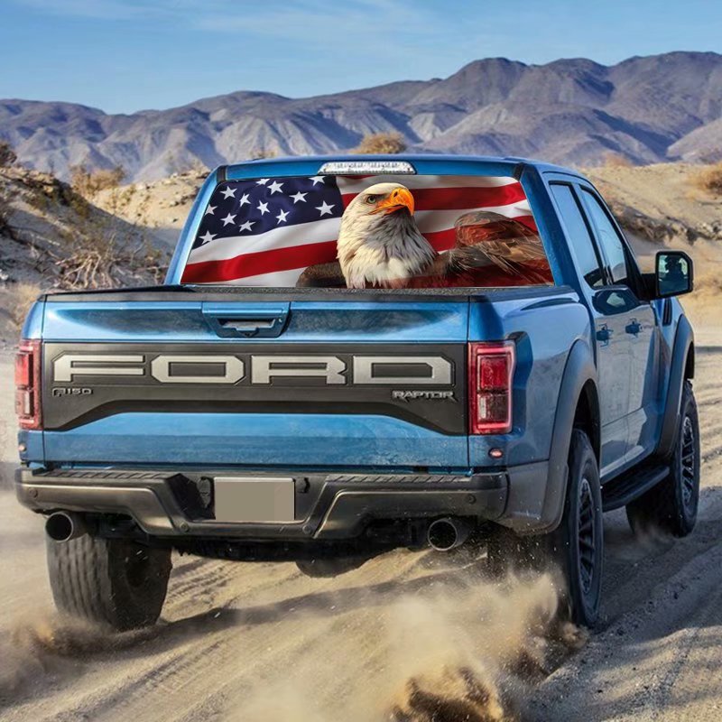 Flag Eagle Pickup Truck Rear Window Decal SUV Car Sticker