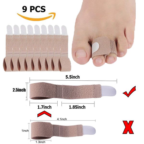 Broken Toe Wraps Toe Splint Straightener Wrap Anti-Slip Brace Corrector for Crooked Hammer,Toe Wraps Cushioned Bandages Hammer Toe Separat