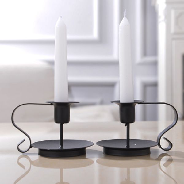 Stand Candle Holder Vintage Retro Style Classic Look Taper Candlestick Holder Iron European Style Candlestick EEA670-3