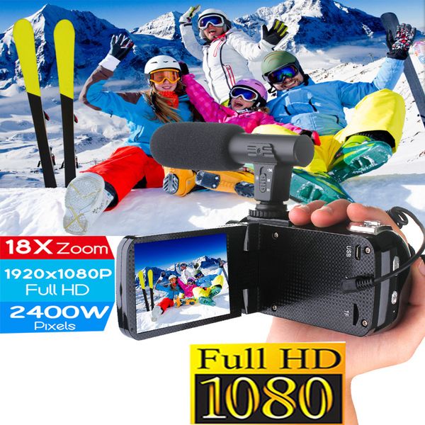 Professional 4K HD Camcorder Video Camera Night Vision 3.0 Inch LCD Touch Screen Camera 18X digital zoom Camera With Mic