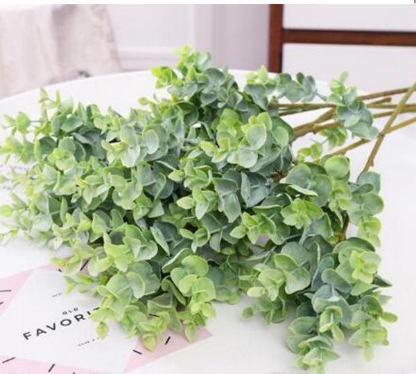 Simulated Plant Soft Plastic Eucalyptus Wedding Home Decorations Simulated Flowers and Green Plants Bonsai 30pcs-lot WL002