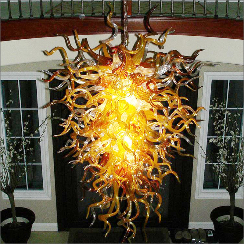 110v-240v Special Retro Flush Mount Ceiling Lights Handmade Blown Glass Art Chandelier for Home Decoration LED Bulbs