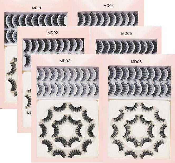 Professional 18 Pairs mink lashes set thick natural long handmade false eyelashes eye makeup accessories 6 models DHL Free eyelash extension