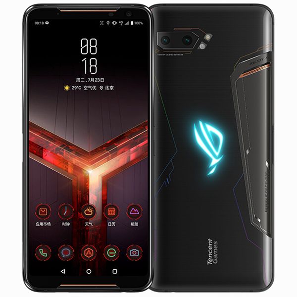 Original ASUS ROG 2 4G LTE Cell Phone Gaming 8GB RAM 128GB ROM Snapdragon 855 Plus Octa Core 48MP NFC 6000mAh Android 6.59&quot; Screen Fing