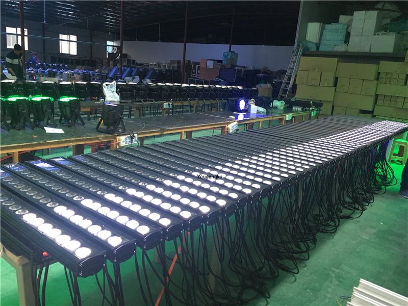 8 pcs Stage Wedding Entertainment 18x10w IP65 RGBW 4in1 color outdoor LED linear waterproof led wall washer with dot control