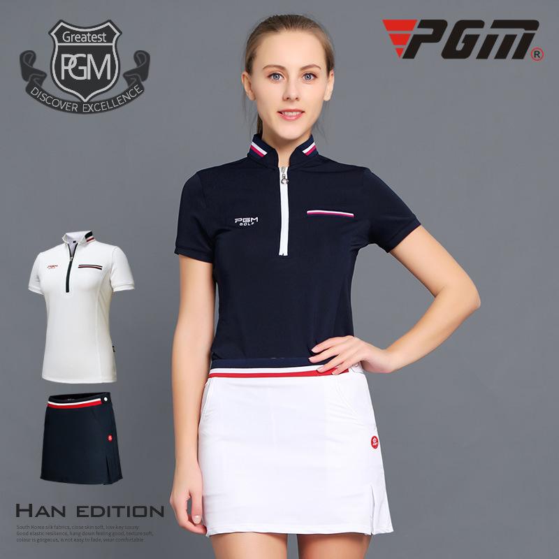 Pgm Golf Women Summer Clothing Suit Woman Short Sleeve Shirt Skirt Apparel Quick Dry Sports Wear Skirts Sets D0352
