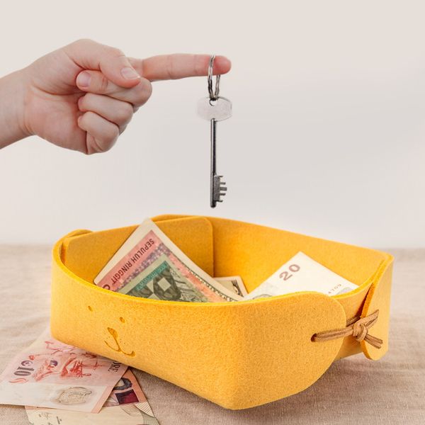 3 Colos Felt Storage Tray Boxes DIY Foldable Office Desk Sundries Organizer Snack Nuts Container Holder