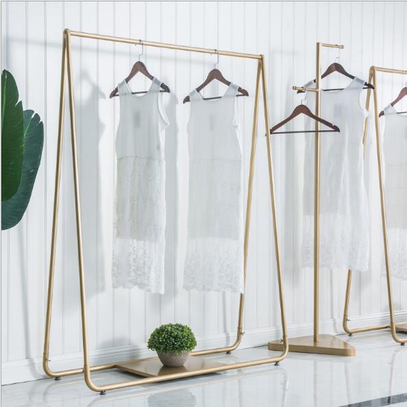 Simple clothing store iron rack Bedroom Furniture floor type men&#039;s and women&#039;s cloth display racks layer shelf