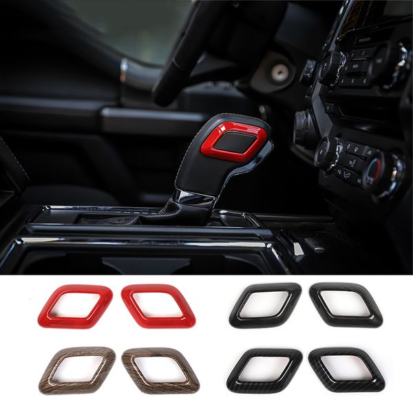 ABS Gear Lever Decoration Ring Grain Gear Shifter Head Cover For Ford F150 2015+ Car Interior Accessories