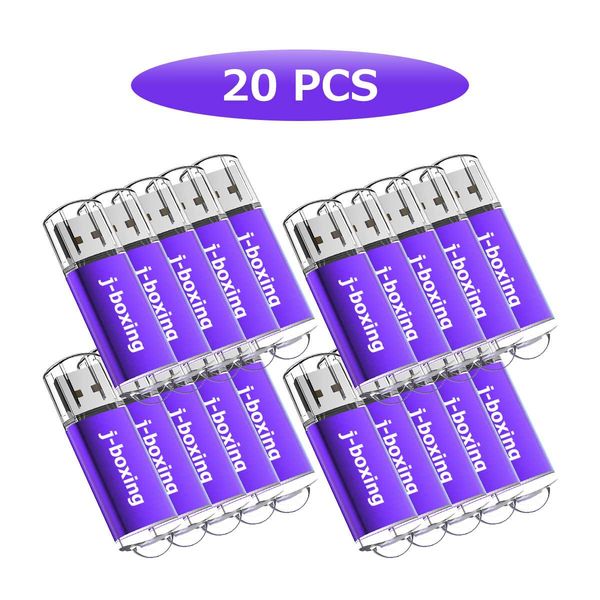 Bulk 20pcs Rectangle 2GB USB 2.0 Flash Drives Flash Pen Drive High Speed Memory Stick Thumb Storage for Computer Laptop Tablet Multicolor