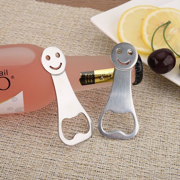 Creative Practical Stainless Steel Smiley Bottle Opener Metal Kitchen Beer Home Wine Tool Fast Shipping NO309