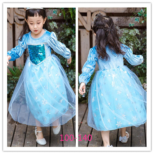 2020 Girl Snow queen 2 II Princess Dress Baby Snowflake Cloak Costume Halloween Party Cosplay Fancy Dresses Kids Sequins Skirts HHC 001