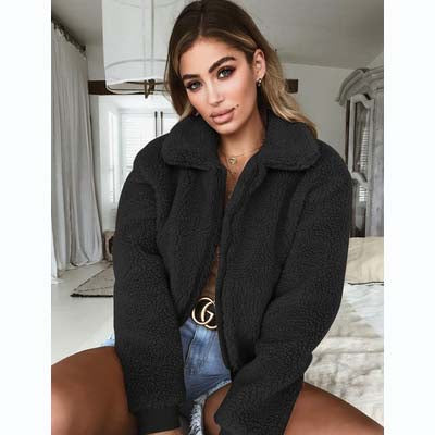 Womens Fashion Plush Jacket Girls Casual Coat Youth Solid Color Clothing Womens Jackets 2020 Hot Sale