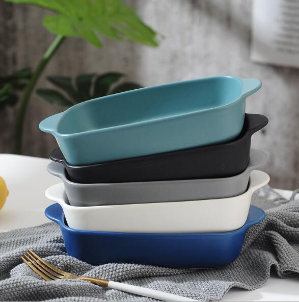 Baking tray Milk Pot cheese Parmesan pasta plate two ears rectangular plates bak bowl oven household crockery dish