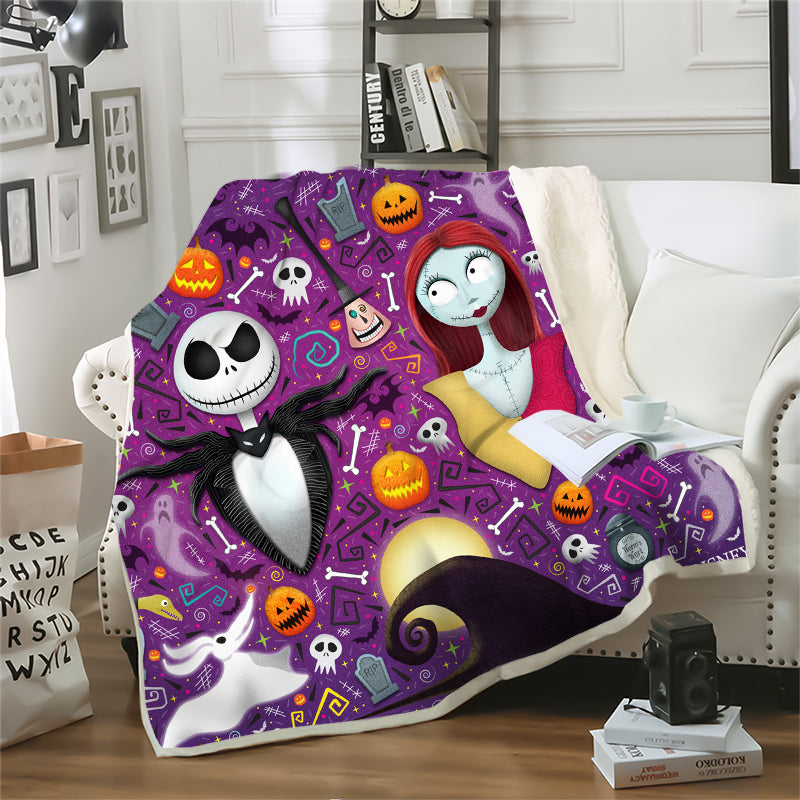 Jack Skellington 3D Print Double Layer Blanket The Nightmare Before Blanket Sofa Travel Throw Blankets Teens Bedding Plush Quilt