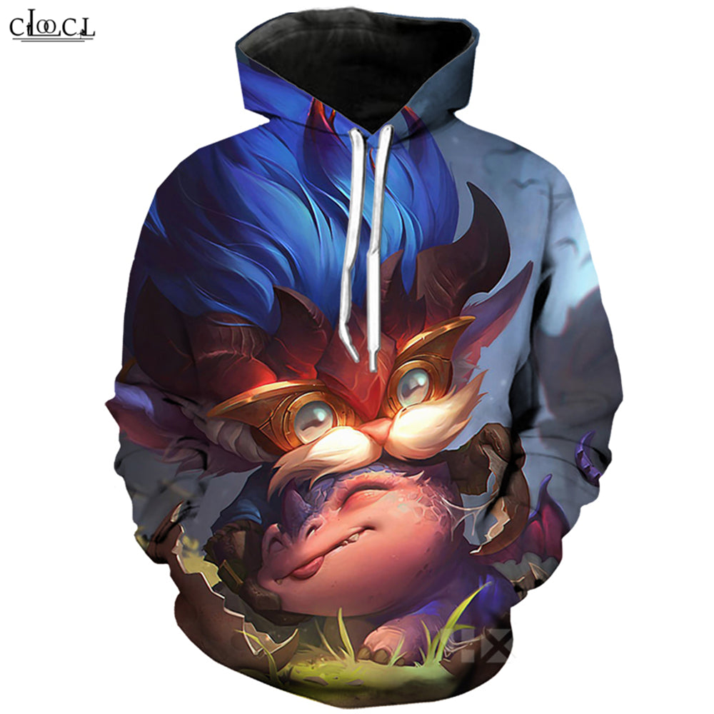 Game League of Legends Hoodie Men Women 3D Printed Hero Skin Dragon Trainer Heimerdinger Hooded Coat Casual Pullovers