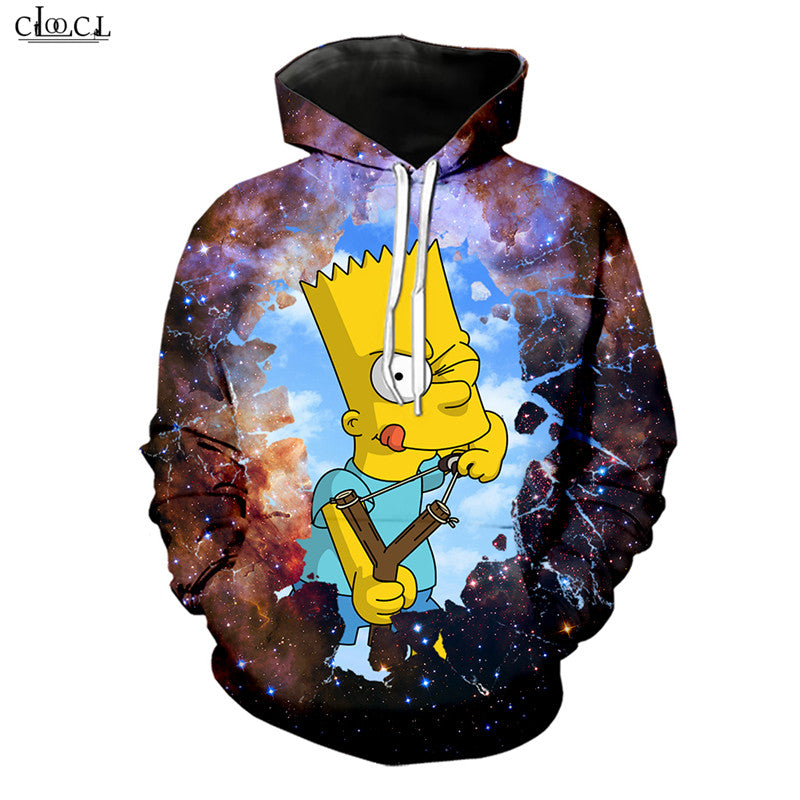 Animes The Simpsons Hoodie Men Women 3D Print Cartoon Bart Hooded Sweatshirt Coat Casual Couples Pullovers