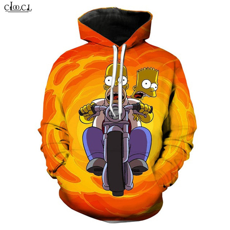 2020 New Style Anime The Simpsons Hoodie Men Women 3D Print Cartoon Homer J. Simpson Hooded Pullovers Fashion Couples Coat