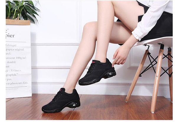 Hot Sale-m square dance shoes sports fitness jump fly woven fabric women&#039;s shoes dance shoes ladies