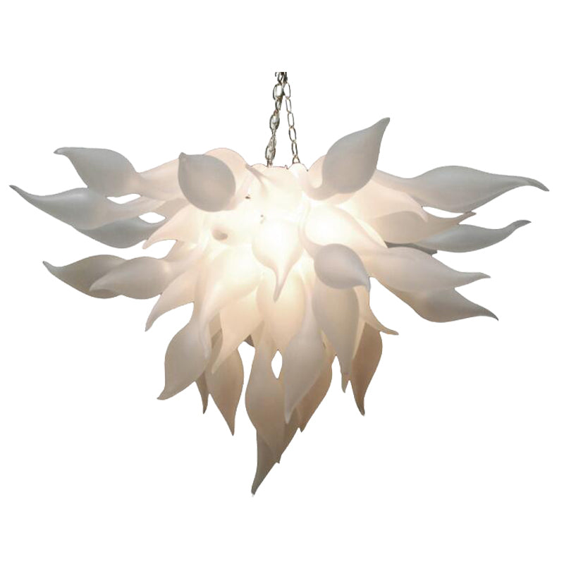 Lamps Frosted White Hanging Pendant Lamp Murano Chandeliers Lighting China Supplier Hand Blown Glass Chandelier for Art Decor LED Bulbs