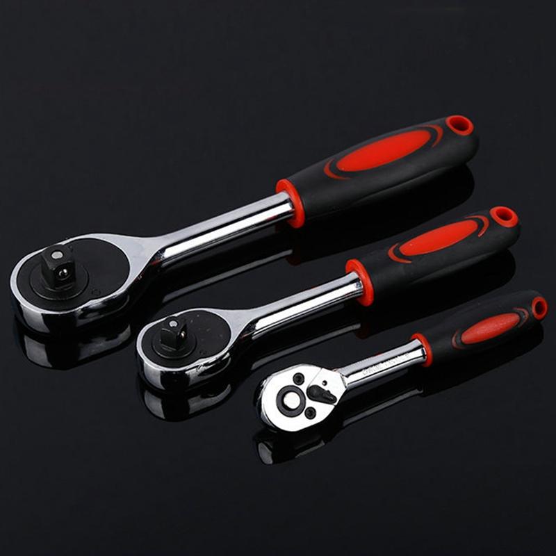 Steel High Torque Ratchet Wrench 1-4&quot; 3-8&quot; 1-2&quot;for Socket 24-72 Teeth Quick Release Wide Used Professional Hand Tools