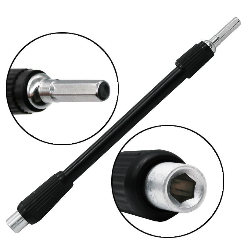 Black Flex Flexible Screwdriver Drill Bit Holde 132mm Hex Shank Reach Extender Soft Screwdriver